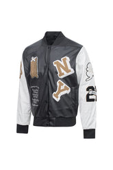 Black & White Varsity Patch Jacket – Slim Fit